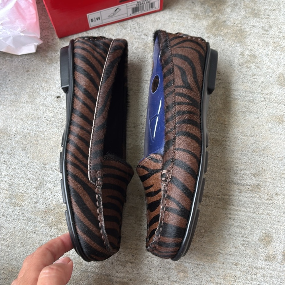 AEROSOLES Brown Zebra-Print Loafers - Picture 8 of 13